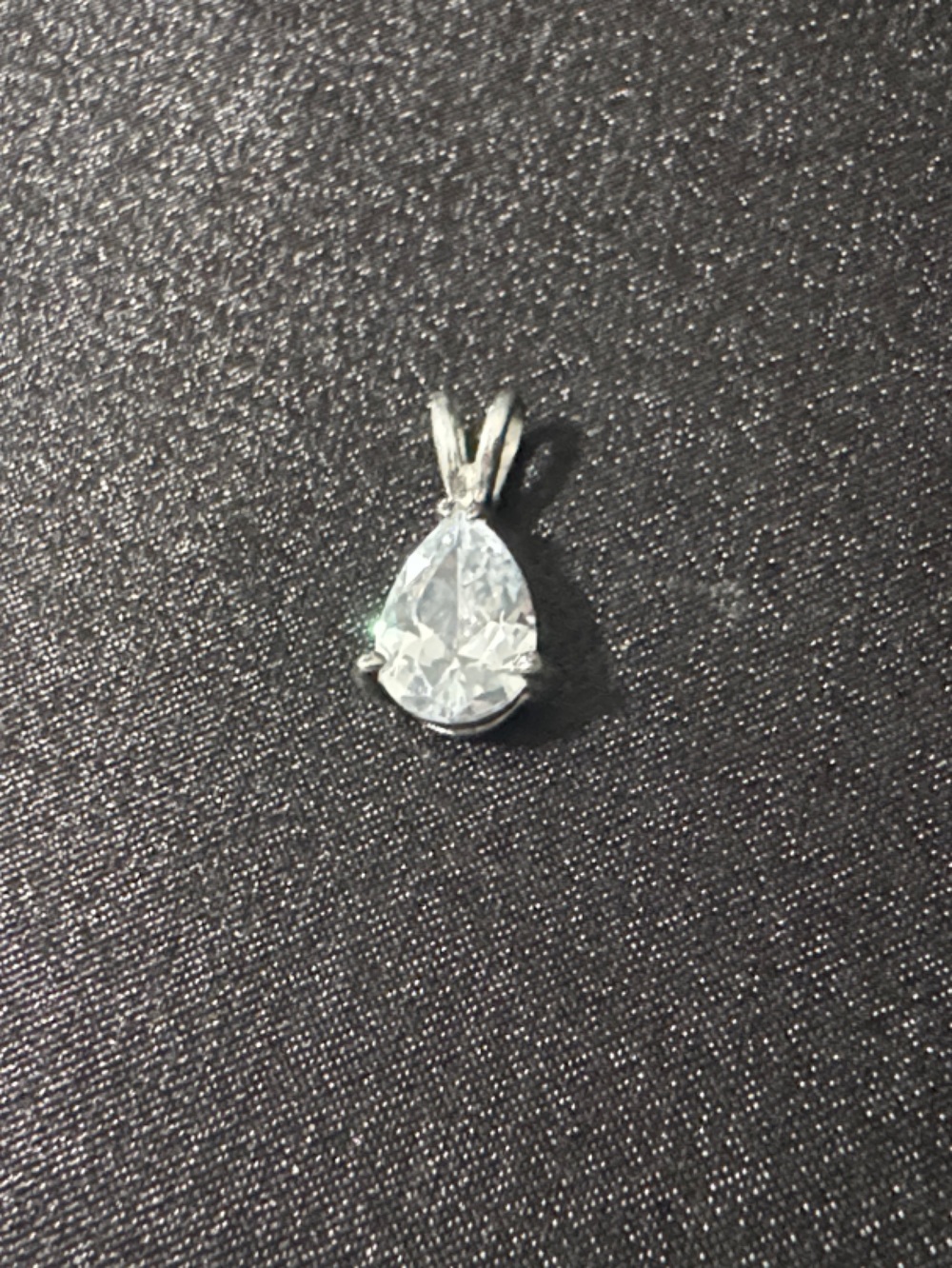 Teardrop Cubic Zirconia Pendant in Silver - Elegant Women’s Jewelry
